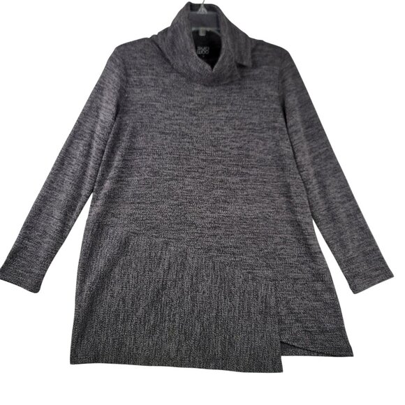 Clara Sunwoo Small Heather Asymmetric Cowl Neck Tunic Gray Long Sleeve USA - Picture 2 of 11
